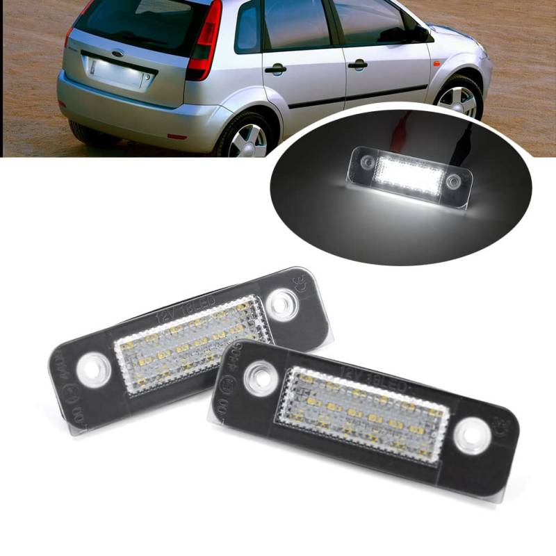 Vollständige LED-Kennzeichenbeleuchtung, Lampe, kompatibel mit Ford Fiesta MK5 JH1 JD3 01–08 Fusion 02–12 Mondeo MK2 96–00, OEM: 1332916 von Generic