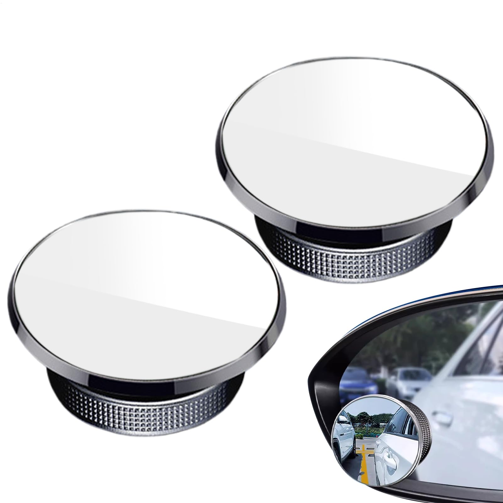 Konvexer Seitenspiegel, konvex, Seitenspiegel | Republiken hinten 2 x Weitwinkel – 360-Grad-Becher für Auto, Rückwärtsgang und Außenbereich, für den Parkplatz von Generic