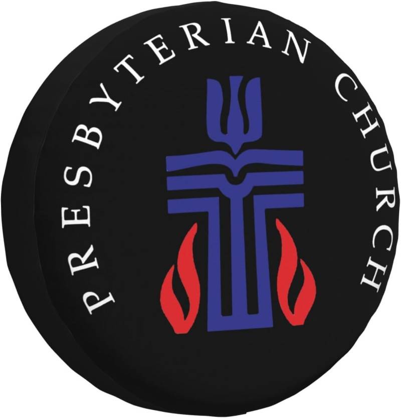 Kreuz Der Presbyterianischen Kirche Reserverad Reifenabdeckung Prämie Reserveradabdeckung Wetterfest Ersatzreifenabdeckungen Universal Für Anhänger Rv LKW 14 Inch von Generic