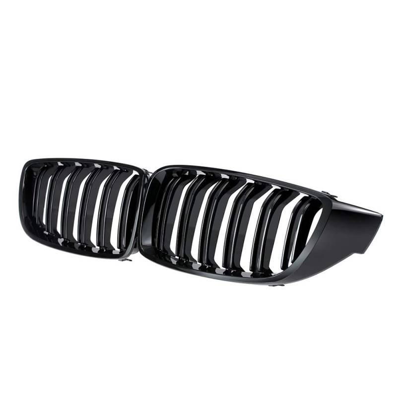 Kühlergrill, Doppelbrücke Nieren Sport Grill Schwarz glänzend 4 Serie F32 F33 F82 M4 13-17 F36 F83 14-17 von ProTuning