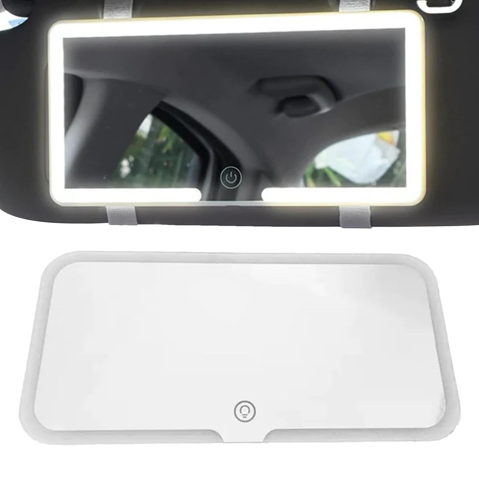LED-Spiegel Für Auto-Visier, Wiederaufladbarer Auto-Make-up-Spiegel, 60 LEDs Und 3 Lichtmodi, Dimmbarer, Aufsteckbarer Rückfahr-Sonnenblenden-Kosmetikspiegel, Auto-Visierspiegel von Generic
