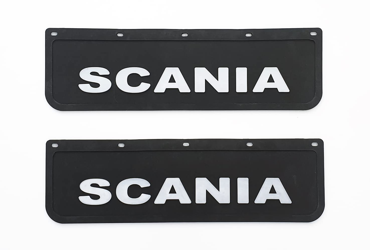 LKW 2 STK. Schmutzfänger aus Hartgummi für Scania Truck Auflieger - Gummi Schmutzlappen 60x18cm Schwarz mit 3D-geprägter Beschriftung Scania LKW 2 STK. Schmutzfänger aus Hartgummi für Scania Truck Auflieger - Gummi Schmutzlappen 60x18cm Schwarz mit 3D-geprägter Beschriftung Scania von Generic