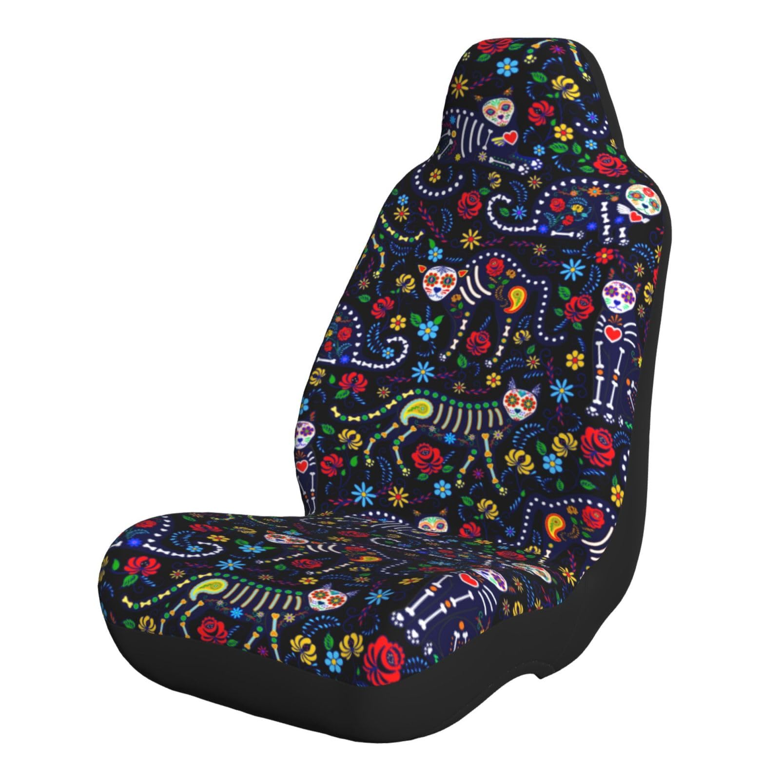 LKWs,SUVs,Schonbezug Tag der Toten Schwarze Katze Rosen Sugar Skull Skelett Wasserdicht Lenkrad-Abdeckung für Wohnmobil-Besitzer,Wohnmobil,Damen LKWs,SUVs,Schonbezug Tag der Toten Schwarze Katze Rosen Sugar Skull Skelett Wasserdicht Lenkrad-Abdeckung für Wohnmobil-Besitzer,Wohnmobil,Damen von Generic