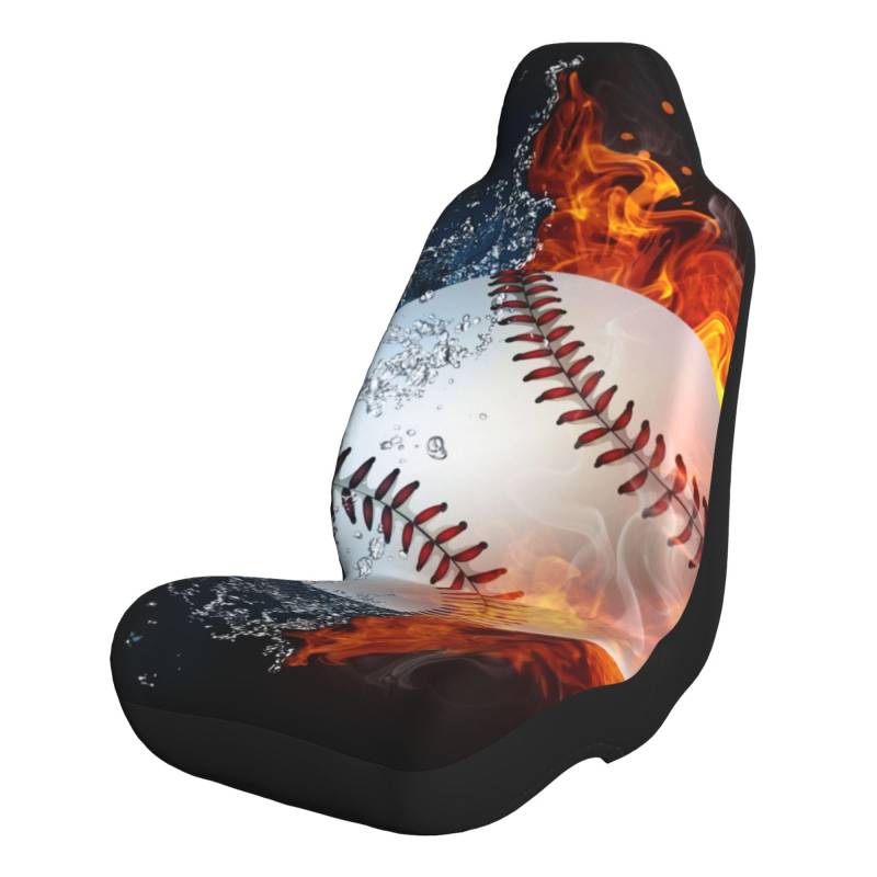 LKWs,SUVs Kfz Autositzauflage EIS Wasser Feuer Flamme Baseball Ball Einfach Zu Säubern Lenkrad-Abdeckung für Damen,Wohnmobil-Besitzer,Sportaktivitäten von Generic