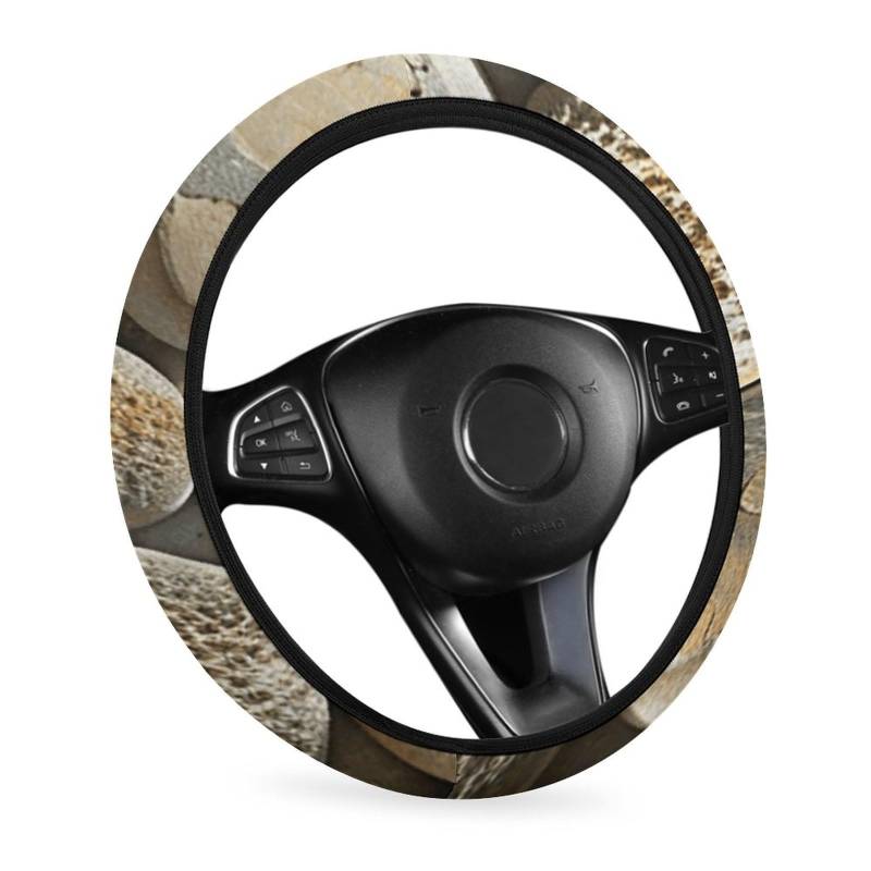 Lenkradbezug Glatter Runder Stein Lenkradabdeckung Universal Lenkrad Abdeckung Anti-Rutsch Lenkradschutz Für Unisex Autos SUV 38CM von Generic