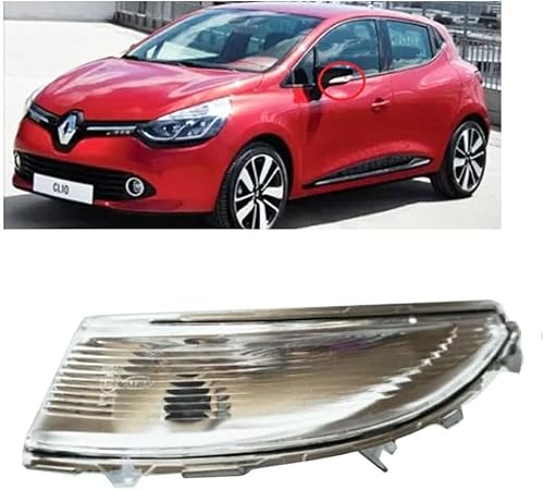 Linke Seite, UK Beifahrerseite Außenspiegel weiß Blinkerlampe Linse für Renault Clio MK4, CAPTUR 261604623R von Generic