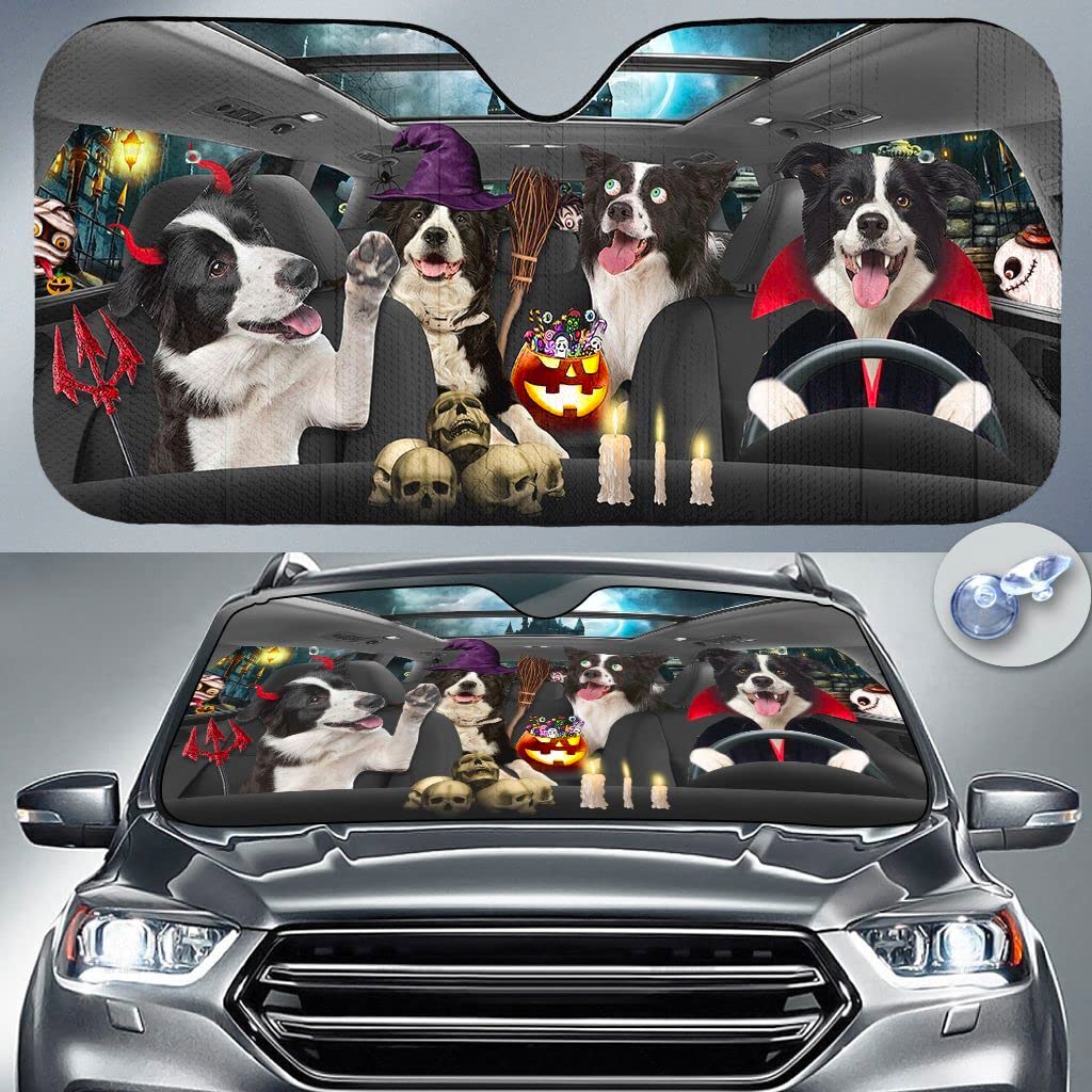 Lustige Border Collie In Kostümen Familie Fahren Halloween Sonnenschutz Auto Frontscheibe Wasserbeständig Auto Windschutzscheibe Sonnenblende Universal Für Sommer Meisten Fahrzeuge Lastwagen Lustige Border Collie In Kostümen Familie Fahren Halloween Sonnenschutz Auto Frontscheibe Wasserbeständig Auto Windschutzscheibe Sonnenblende Universal Für Sommer Meisten Fahrzeuge Lastwagen von Generic