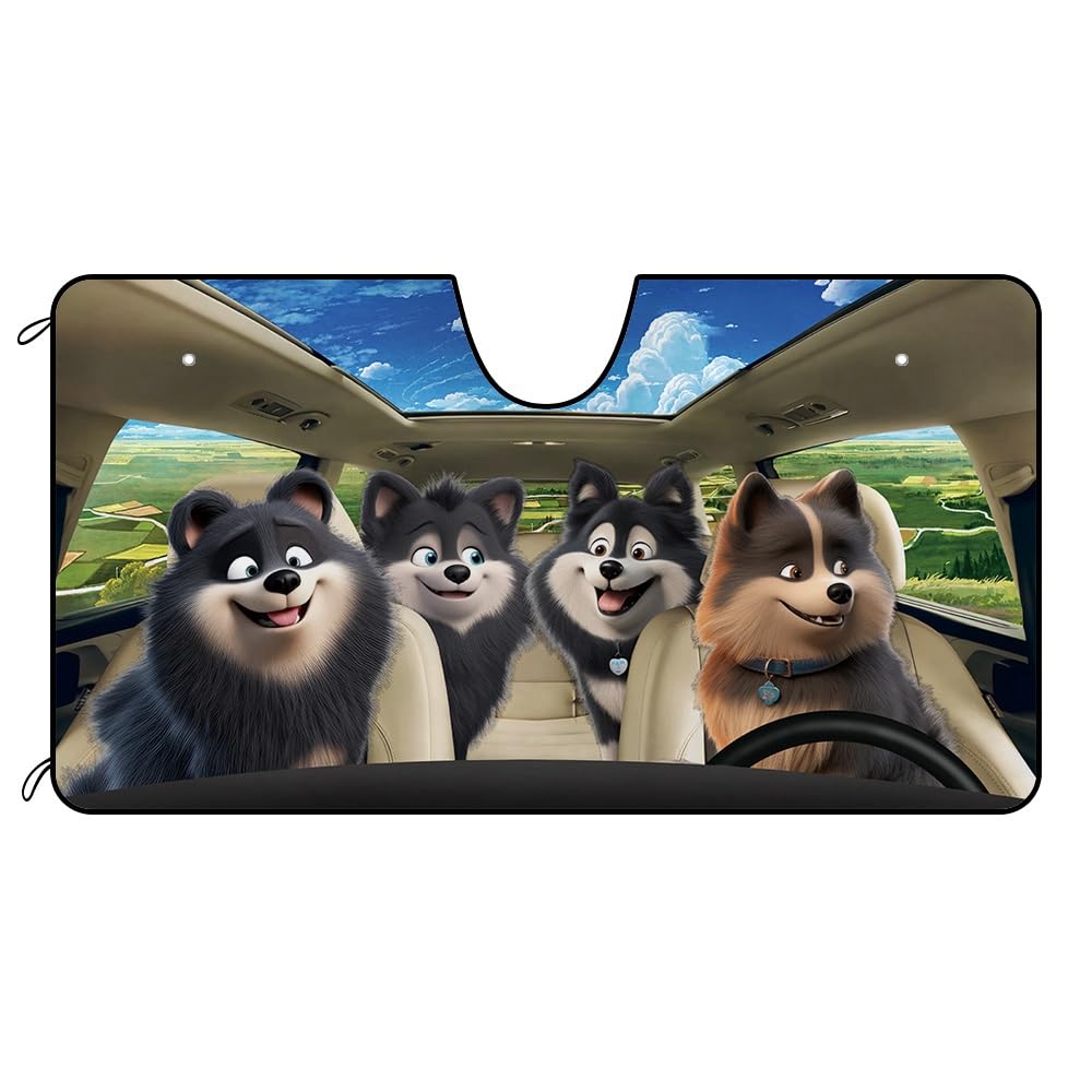Lustige Finnische Lapphund-Hundefamilie Auto Windschutzscheibe Sonnenblende Hitzeschutz Wasserbeständig Auto Windschutzscheibe Sonnenschutz Universal Für Sommer Lastwagen Meisten Fahrzeuge Lustige Finnische Lapphund-Hundefamilie Auto Windschutzscheibe Sonnenblende Hitzeschutz Wasserbeständig Auto Windschutzscheibe Sonnenschutz Universal Für Sommer Lastwagen Meisten Fahrzeuge von Generic