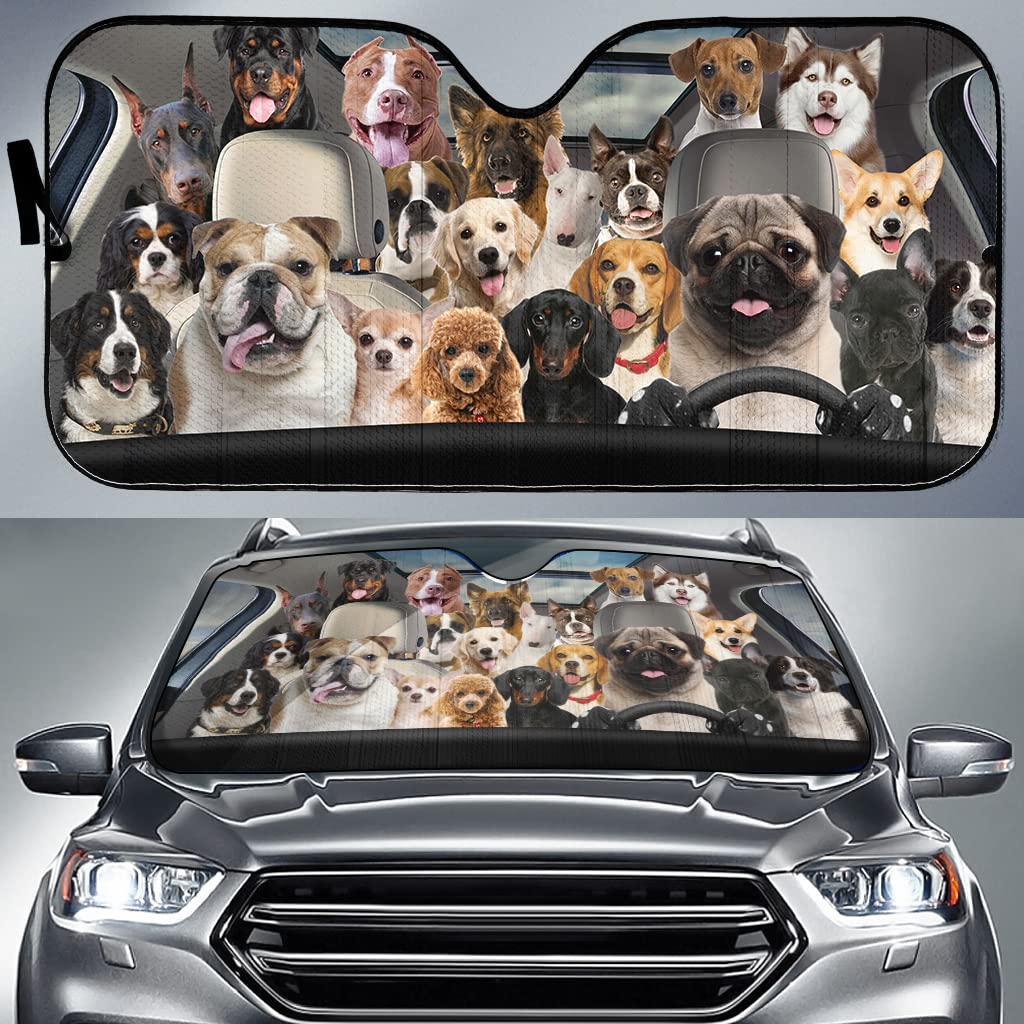 Lustige Hunde Familie Autofahren Hundeliebhaber Auto Windschutzscheibe Sonnenschutz Uv-Schutz Auto Windschutzscheibe Sonnenblende Universal Für Lastwagen Mpv Sommer Lustige Hunde Familie Autofahren Hundeliebhaber Auto Windschutzscheibe Sonnenschutz Uv-Schutz Auto Windschutzscheibe Sonnenblende Universal Für Lastwagen Mpv Sommer von Generic