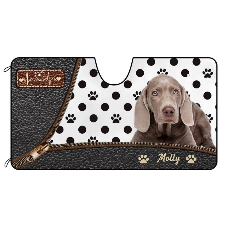 Lustiger Hund - Weimaraner Sonnenschutz Auto Frontscheibe Wasserbeständig Auto Windschutzscheibe Sonnenblende Faltbar Auto Windschutzscheibe Sonnenschutz Universal Für SUV Lastwagen M von Generic