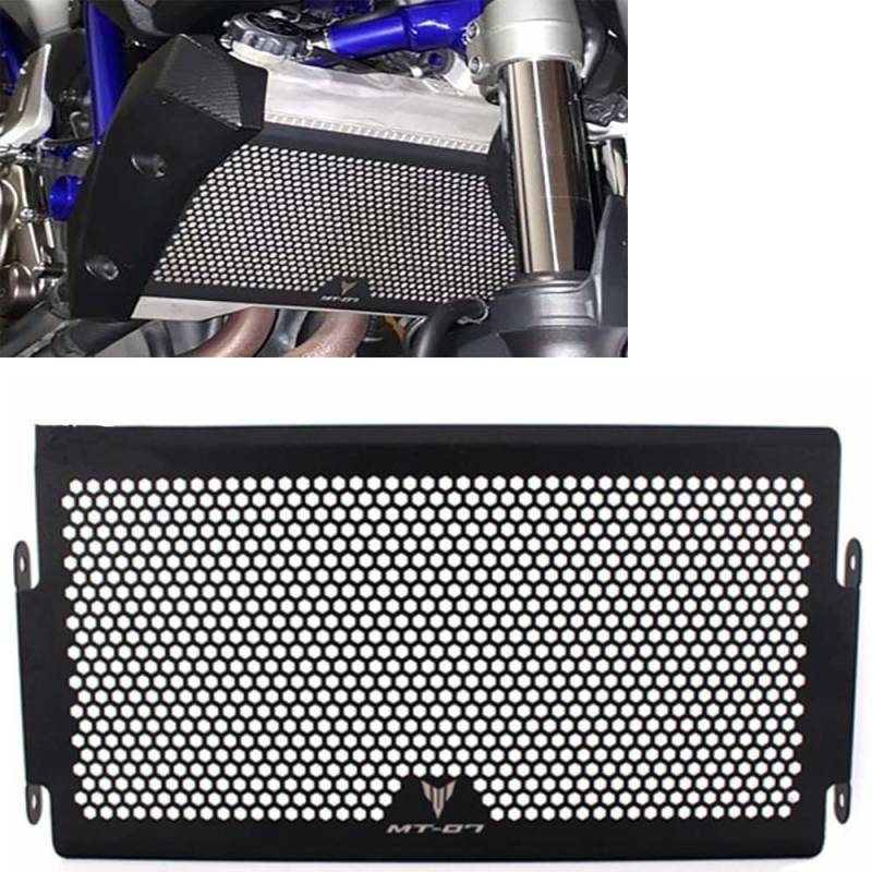 Motorcycle Stainless Steel Radiator Grille Guard Protection Cover For Yamaha MT07 FZ07 2014-2019 Accessories(All Schwarz) von Generic