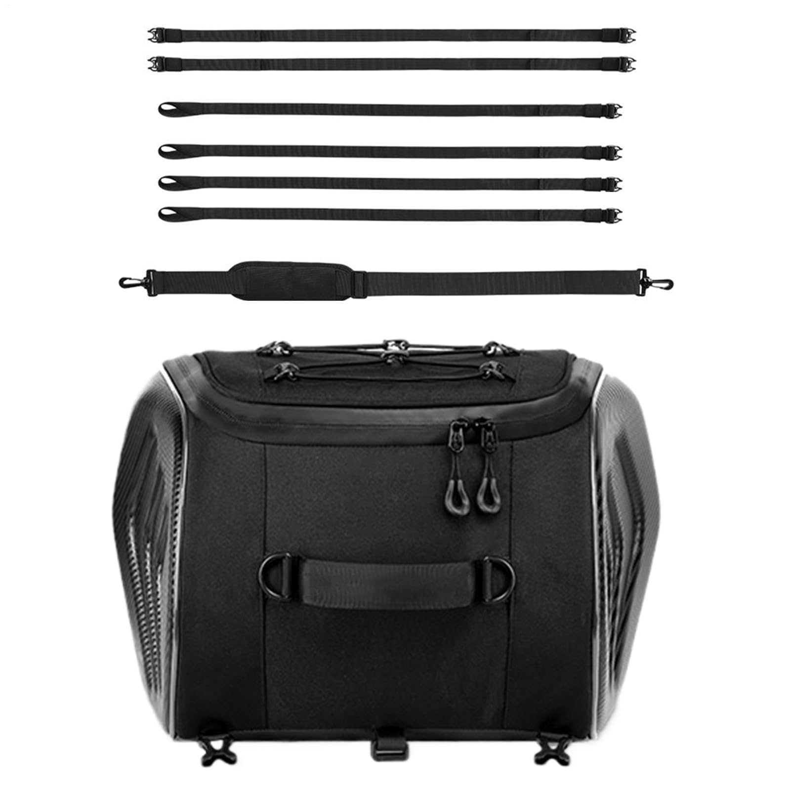 Motorrad Hecktasche – Satteltaschen 20 l, reflektierende Kofferraumtasche, Motorrad-Hecktasche, wasserdichter Gepäck-Organizer für Helm und Roller-Zubehör von Generic
