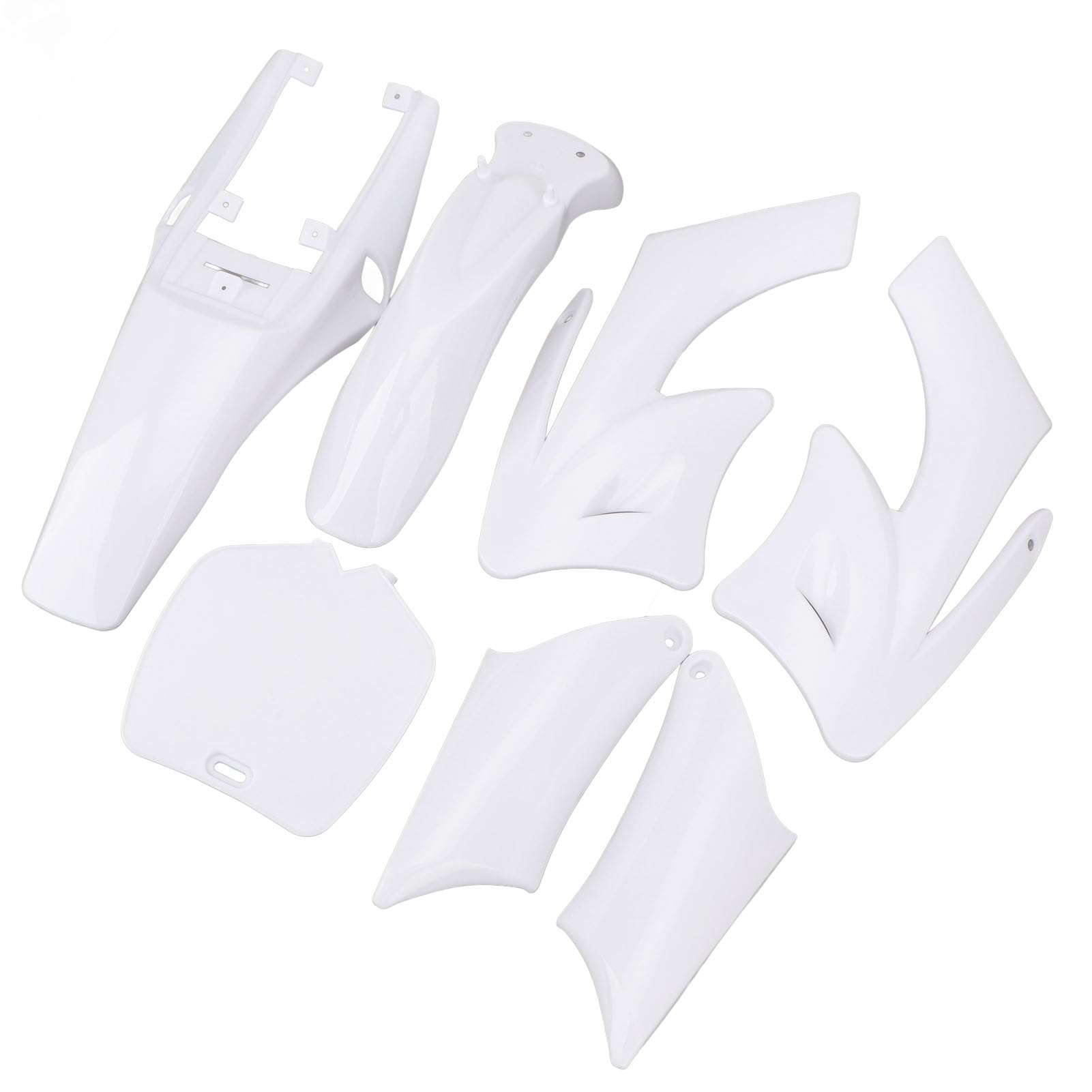 Motorrad-Kotflügel, 7-teilig, ästhetisch, Staubdicht, Kunststoff-Verkleidungskörper-Abdeckungs-Set, Lichtbeständig, für Apollo Dirt Bike (WHITE) von Generic