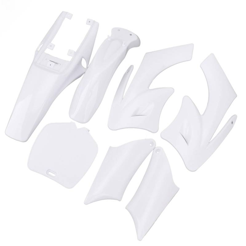 Motorrad-Kotflügel, 7-teilig, ästhetisch, Staubdicht, Kunststoff-Verkleidungskörper-Abdeckungs-Set, Lichtbeständig, für Apollo Dirt Bike (WHITE) von Generic