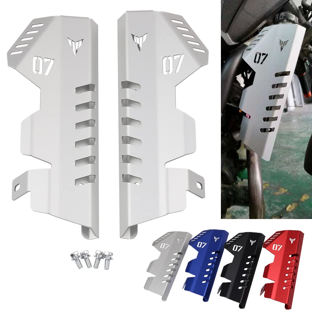 Motorrad Kühlergrill Seitenabdeckung Grill Schutz Bewachen Für Yamaha MT07 MT-07 FZ07 FZ-07 2013 2014 2015 2016 2017 Zubehör(Silber) von Generic