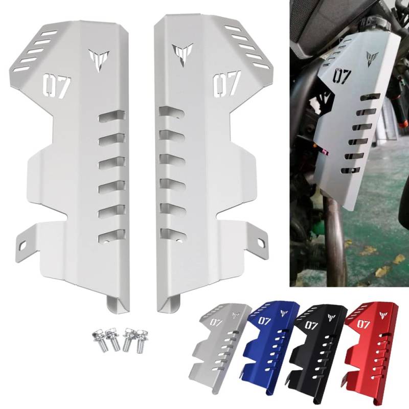 Motorrad Kühlergrill Seitenabdeckung Grill Schutz Bewachen Für Yamaha MT07 MT-07 FZ07 FZ-07 2013 2014 2015 2016 2017 Zubehör(Silber) von Generic