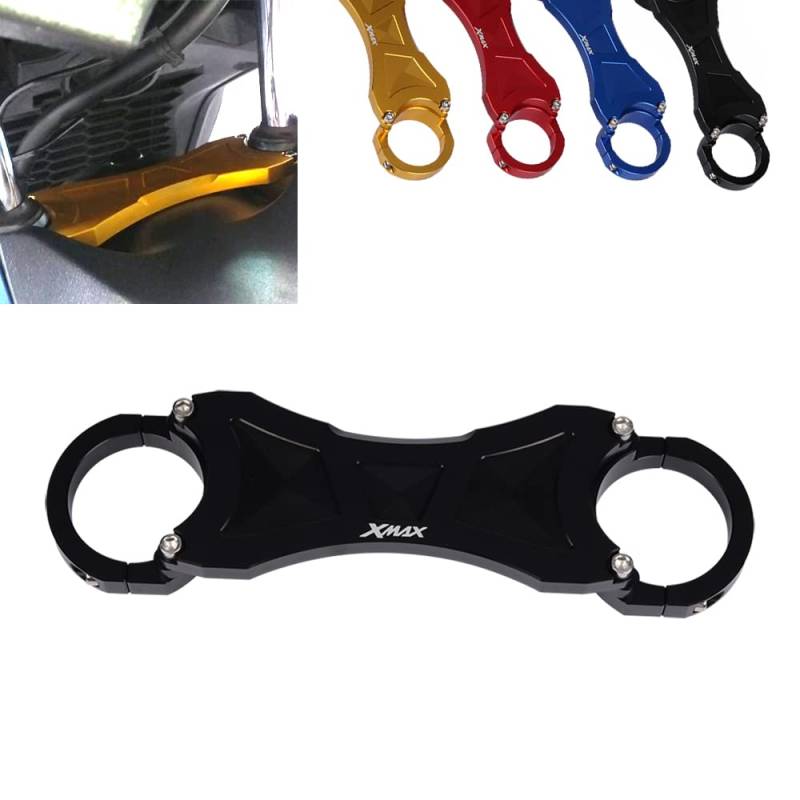Motorrad Zubehör Balance Stoßdämpfer Gabelbrücke Stabilisator Halterung für Yamaha X-MAX Xmax 300 250 125 400 XMAX300 Zubehör (Schwarz) von Generic