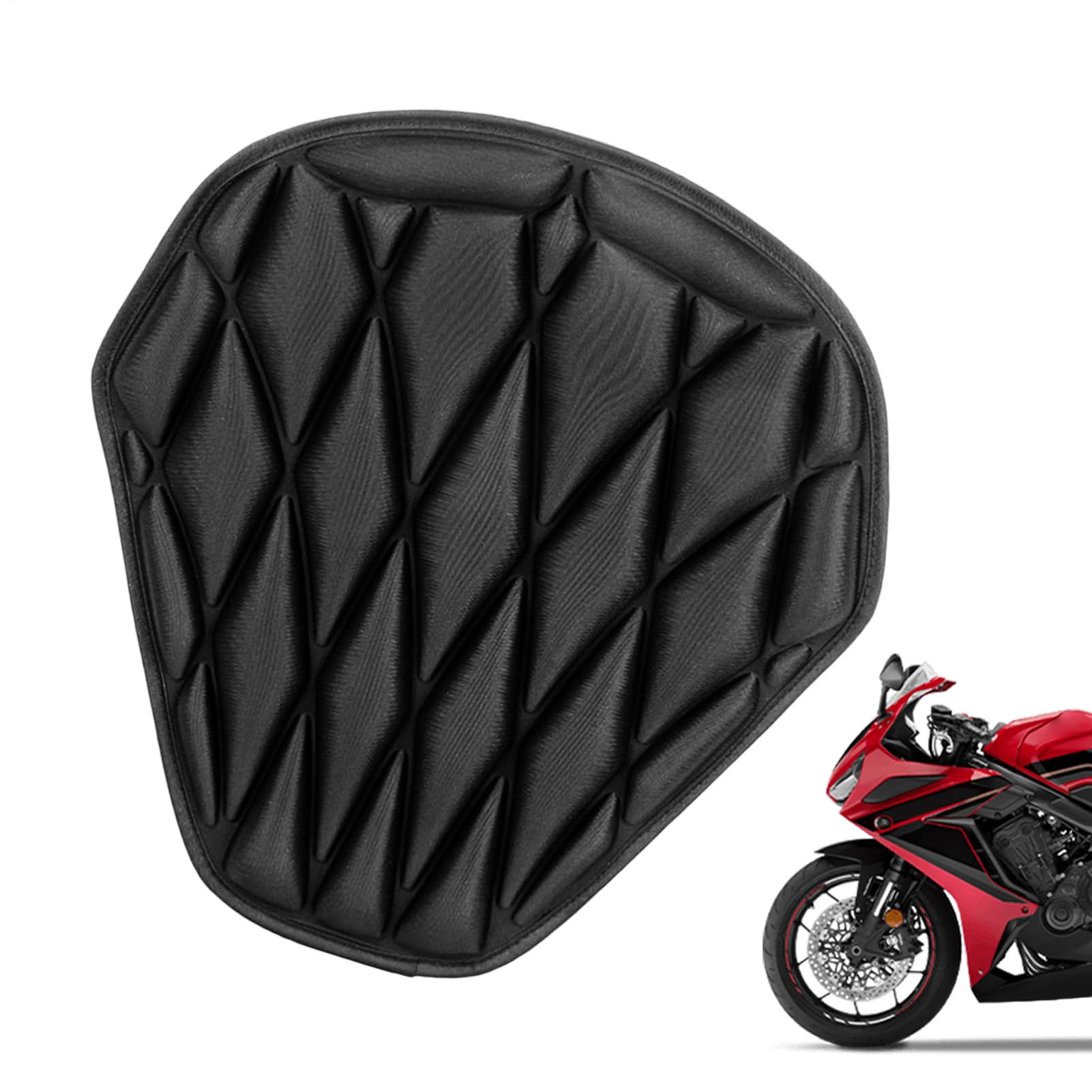Motorradsitzkissen - Fahrradsitzpolster | Hochelastizitätsmotorbeinpolster | Sattel Gepolsterte 3D Bequeme Atmungsaktive Abdeckung Kissen Weiche Sitzunterstützung Für Männer Frauen Erwachsene - Motorradsitzkissen - Fahrradsitzpolster | Hochelastizitätsmotorbeinpolster | Sattel Gepolsterte 3D Bequeme Atmungsaktive Abdeckung Kissen Weiche Sitzunterstützung Für Männer Frauen Erwachsene - von Generic