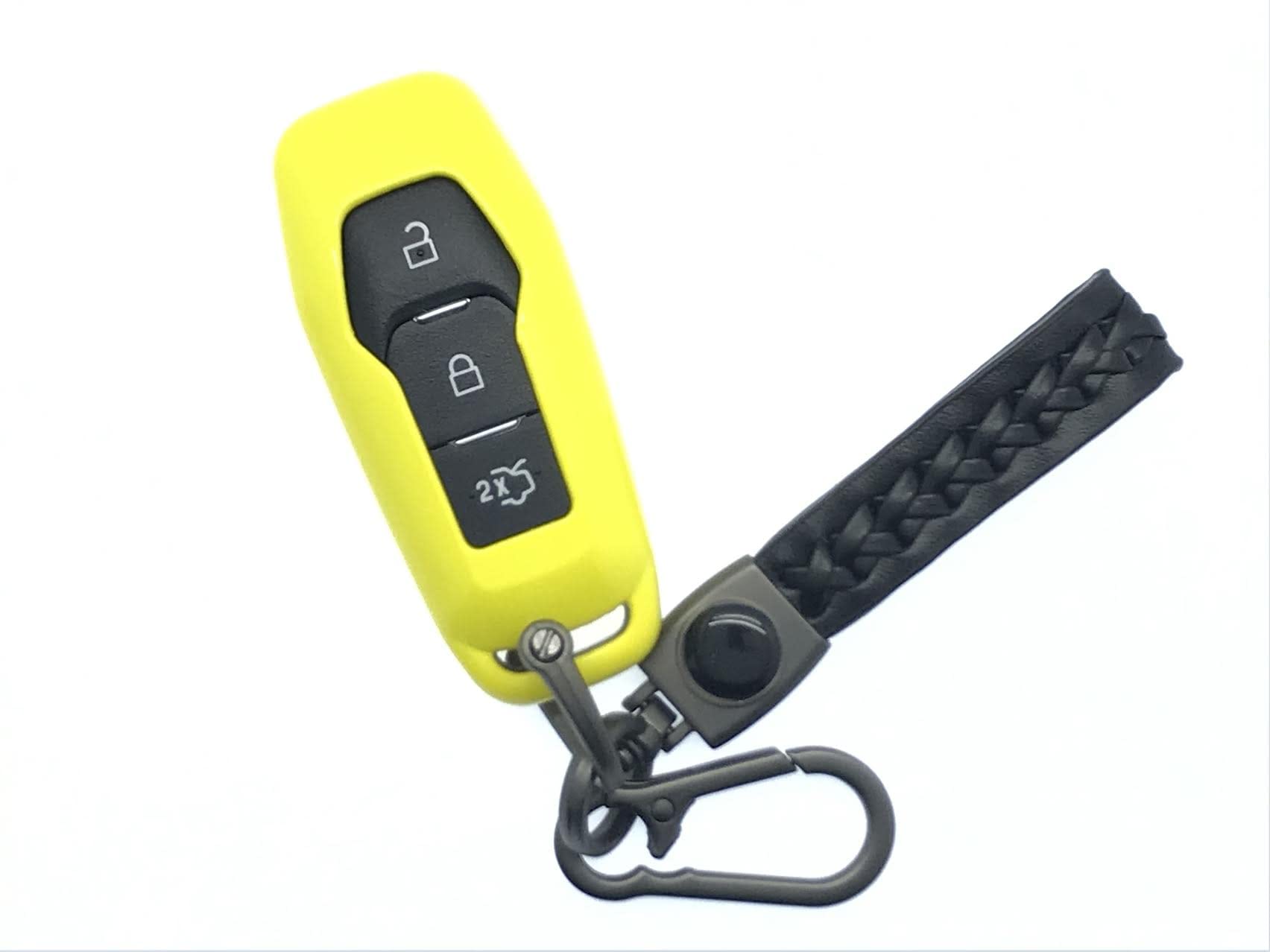 Nordecco Hartschalenhülle für Schlüssel, kompatibel mit Mondeo mit 3 Tasten (Modelle nur für Großbritannien und Europa) Gelb Mit Schlüsselanhänger von Generic