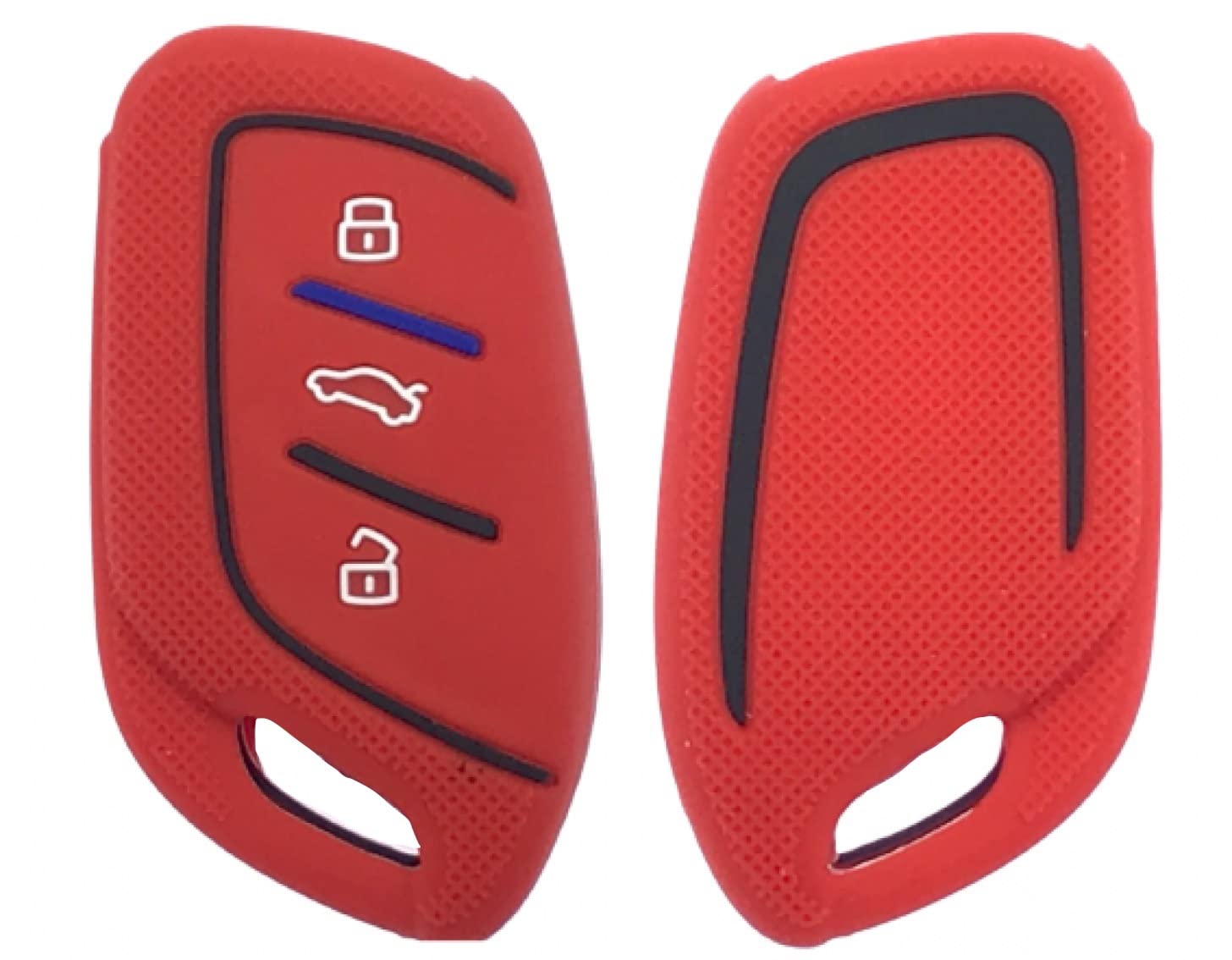 Nordecco Silikon-Schlüsselanhänger-Abdeckung, Schutzhülle, kompatibel mit MG EV MG6 EZS HS EHS 2019 2020 für Roewe RX5 i6 i5 RX3 RX8 ERX5 3-Tasten(rot) von Generic