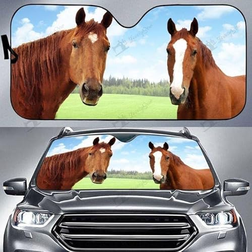 Pferde Tier Cowboy Cowgirl Auto Windschutzscheibe Sonnenschutz Wasserbeständig Sonnenschutz Auto Frontscheibe Universal Für Sommer Meisten Fahrzeuge Geländewagen von Generic
