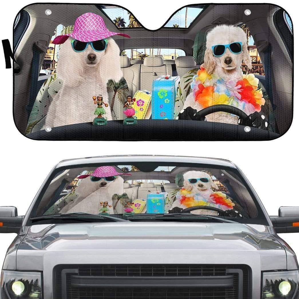 Pudel Mit Sonnenbrille Für Den Sommer, Weißer Pudel Mit Kranz Und Hut Beim Fahren Sonnenschutz Auto Frontscheibe Hitzeschutz Auto Windschutzscheibe Sonnenblende Universal Für Sommer Mpv Pudel Mit Sonnenbrille Für Den Sommer, Weißer Pudel Mit Kranz Und Hut Beim Fahren Sonnenschutz Auto Frontscheibe Hitzeschutz Auto Windschutzscheibe Sonnenblende Universal Für Sommer Mpv von Generic