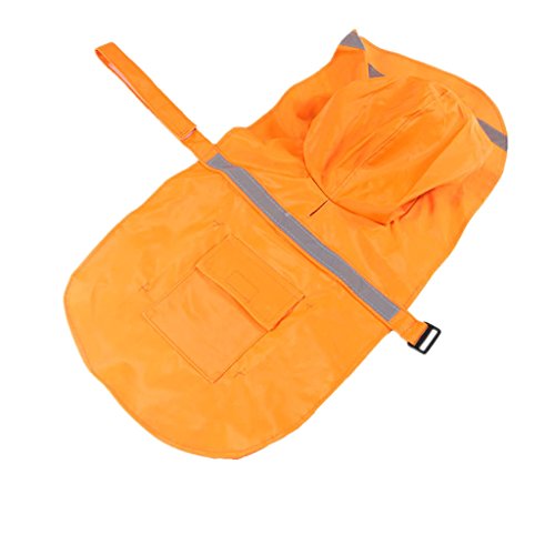 Reflektierende Hund Regen Mantel Jacke Mit Kapuze Regenkleidung - Orange, XXXL von Generic