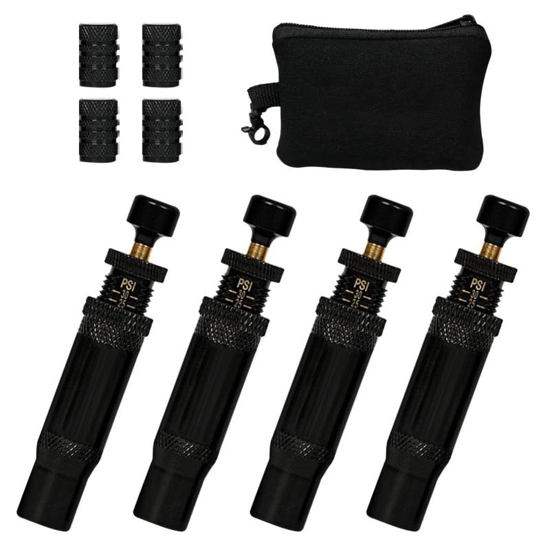 Reifenablasswerkzeug – 4-teiliges verstellbares Reifenablass-Set, automatisches Reifenablasssystem | Ventilschaft-Set, Geländewagen, 4 x 4, Reifenfüllwerkzeugset von Generic