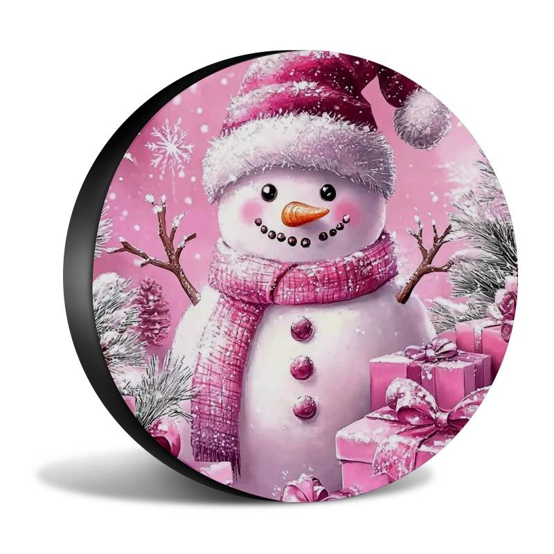 Reifensack Rosa Weihnachtsschneemann Wetterfest Reifentaschen Personalisierte Auto Reifen Taschen Für Caravan Auto Truck 15 inch von Generic