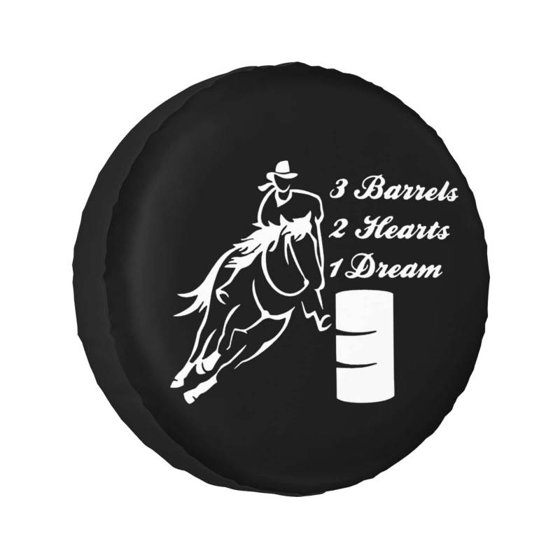 Reserveradabdeckung Barrel Racing 3 Fässer 2 Herzen 1 Traum Reifenabdeckungen Uv-Schutz Reifencover Universale Radschutzhülle Für Wohnmobil Truck SUV S von Generic