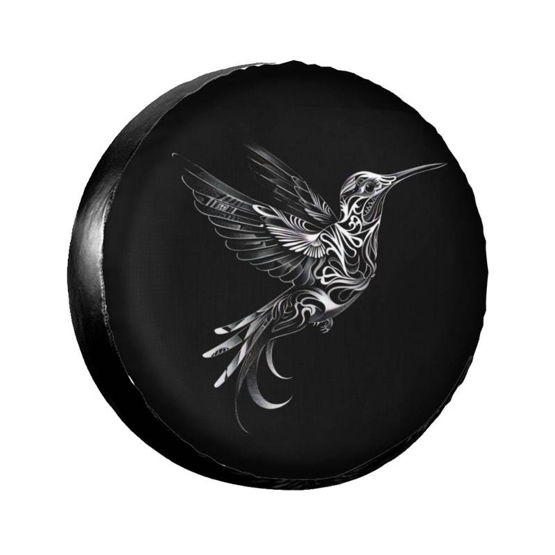 Reserveradabdeckung Kolibri Schwarz Reifencover Wasserdicht Reifenabdeckungen Staubdicht Radschutzhülle Für Truck SUV Wohnmobil M von Generic