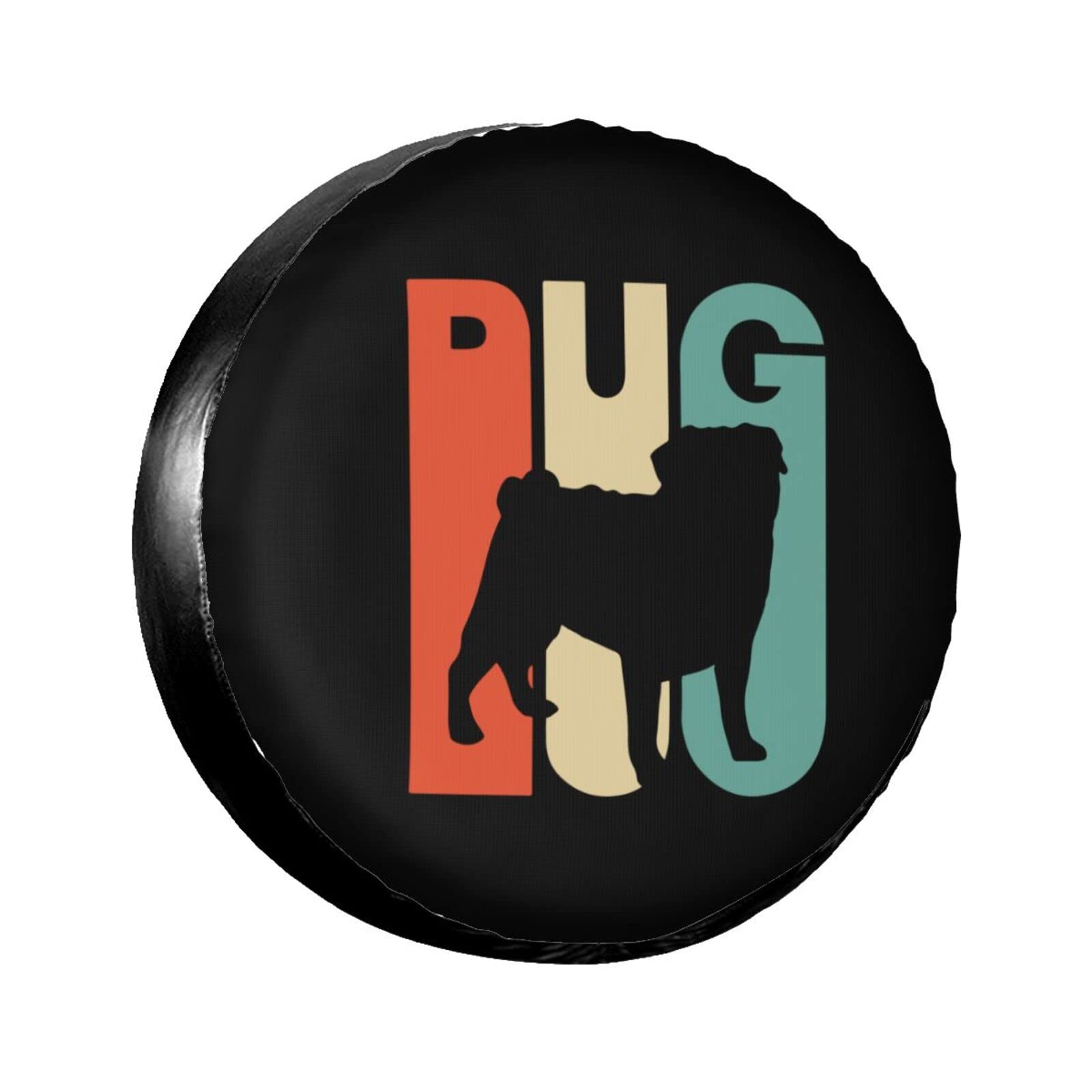 Reserveradabdeckung Mops-Silhouette Im Vintage-Stil Ersatzrad Abdeckung Universal Reifenabdeckungen Premium Qualität Reifencover Für Wohnmobil Auto SUV M Reserveradabdeckung Mops-Silhouette Im Vintage-Stil Ersatzrad Abdeckung Universal Reifenabdeckungen Premium Qualität Reifencover Für Wohnmobil Auto SUV M von Generic