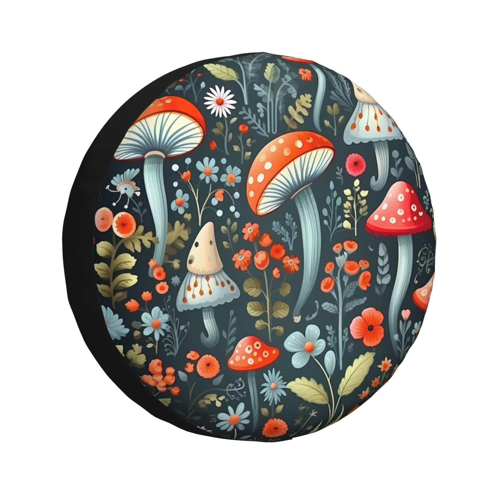 Reserveradabdeckung Pilz Blätter Blume Reifencover Premium Qualität Ersatzrad Abdeckung Uv Schutz Reifenabdeckungen Für Auto Wohnmobil SUV XL Reserveradabdeckung Pilz Blätter Blume Reifencover Premium Qualität Ersatzrad Abdeckung Uv Schutz Reifenabdeckungen Für Auto Wohnmobil SUV XL von Generic