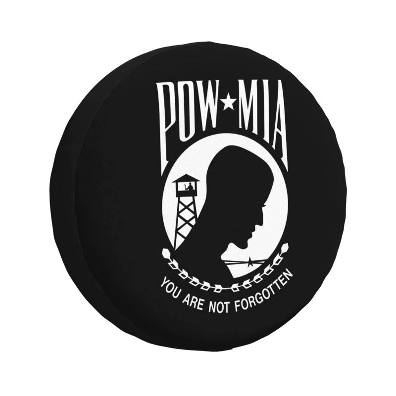 Reserveradabdeckung Pow Mia Ösenflagge Lustig Reifencover Wasserdicht Reifenabdeckungen Uv-Schutz Radschutzhülle Für SUV Auto Alle Reifentypen M von Generic
