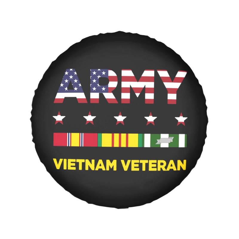 Reserveradabdeckung Vietnam-Veteran Der Armee Ersatzrad Abdeckung Uv-Schutz Radschutzhülle Universale Reifenabdeckungen Für Wohnmobil Truck SUV XL von Generic