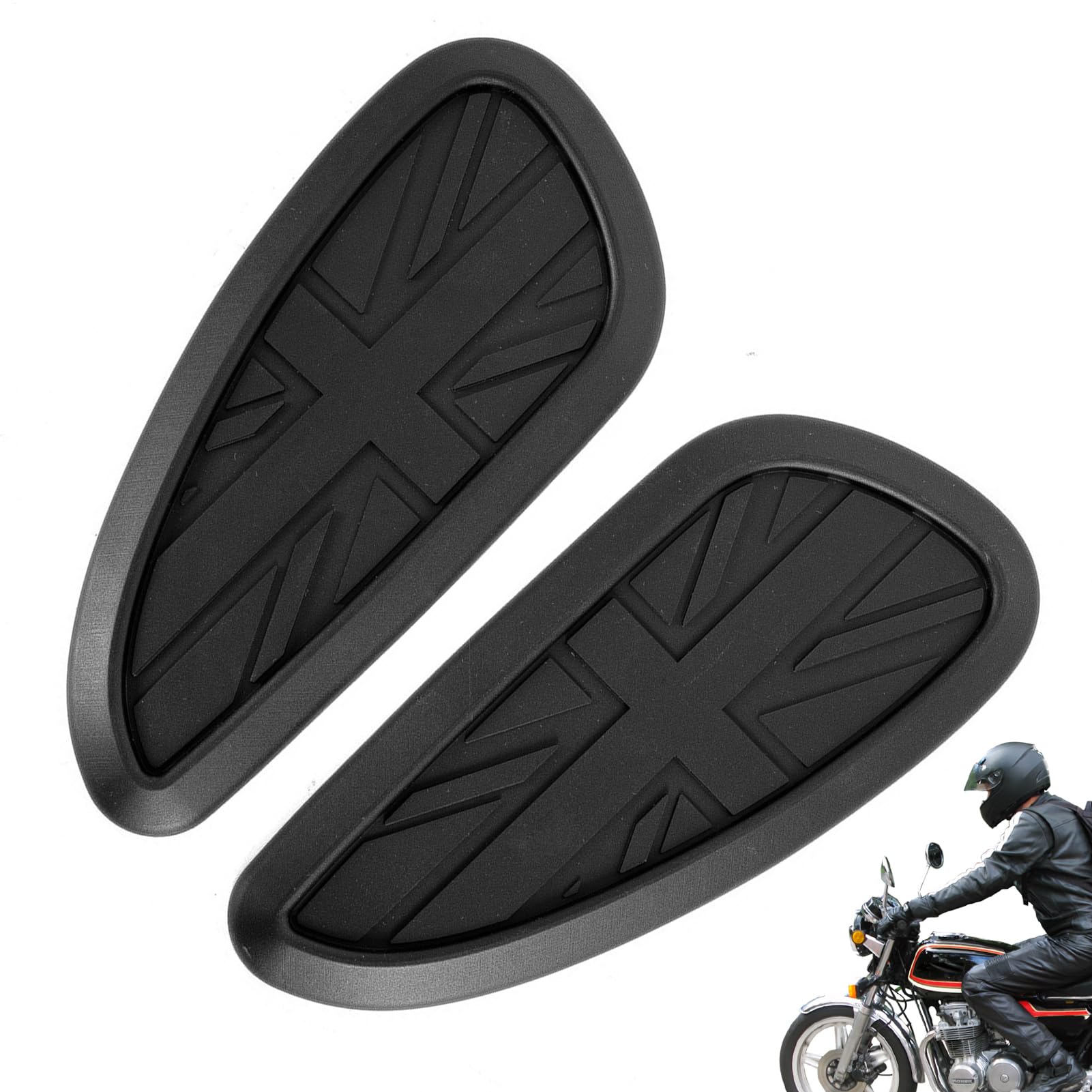 Retro -Knie -Griffaufkleber | Motorrad-Tank-Pads Anti-Rutsch-Klebstoff-Beschützer für Vintage Classic Gummi-Schild Custom Ride Styling Traktion Komfort Street Accessoire Retro -Knie -Griffaufkleber | Motorrad-Tank-Pads Anti-Rutsch-Klebstoff-Beschützer für Vintage Classic Gummi-Schild Custom Ride Styling Traktion Komfort Street Accessoire von Generic