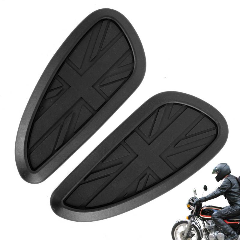 Retro -Knie -Griffaufkleber | Motorrad-Tank-Pads Anti-Rutsch-Klebstoff-Beschützer für Vintage Classic Gummi-Schild Custom Ride Styling Traktion Komfort Street Accessoire von Generic