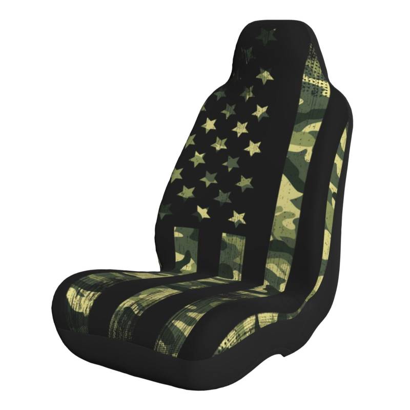 SUVs,Autos Kfz Autositzauflage Grüne Tarnung Amerikanische Flagge Patriotisches USA Grünes Tarnmuster Wasserdicht Sitzgurt-Polster für Daily Commute,Jagd,Luxusinterieur-Sucher von Generic