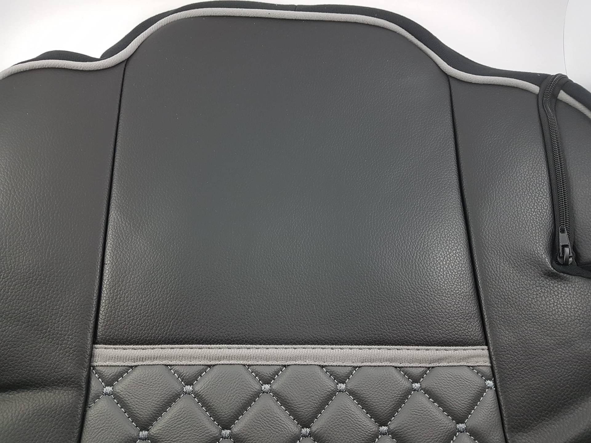Satz Sitzbezüge 1+1 Grau Öko-Leder Schutzfolien Für LKW Mercedes-Benz Actros 1842 Euro 6 2015-2021 von Generic