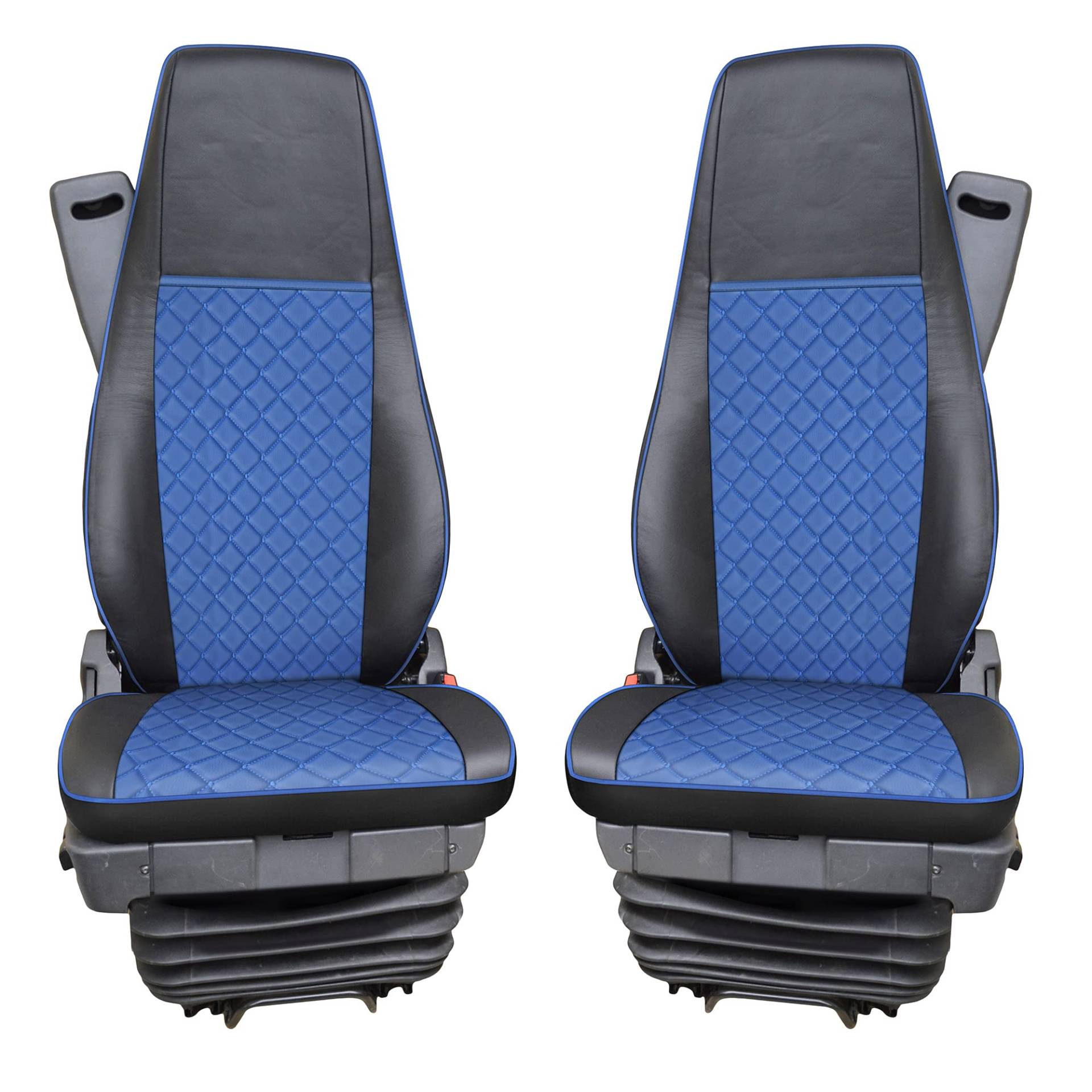 Satz Sitzbezüge Öko-Leder 1+1 Für LKW Sitzauflagen Schonbezüge Passform Für Scania R / Blau von Generic