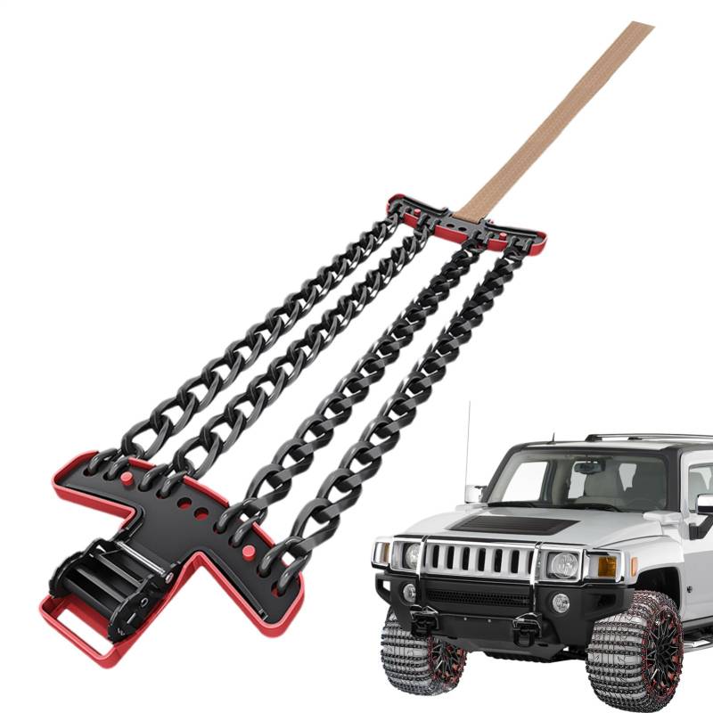 Schneeketten, Schneeketten für , tragbare Reifen-Zugkette, wiederverwendbar, verstellbar, tragbar, wiederverwendbar und verstellbar, verstellbare Leckketten, gute Respo von Generic