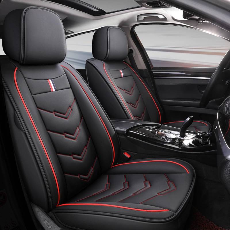 Schonbezüge Für Autositze Für Toyota Prius+ XW3/4, Autositzbezüge Universell, Autositzbezug Leder, 5 Sitze,Wasserdichtes，Atmungsaktives, Verschleißfestes(Black-red) von Generic