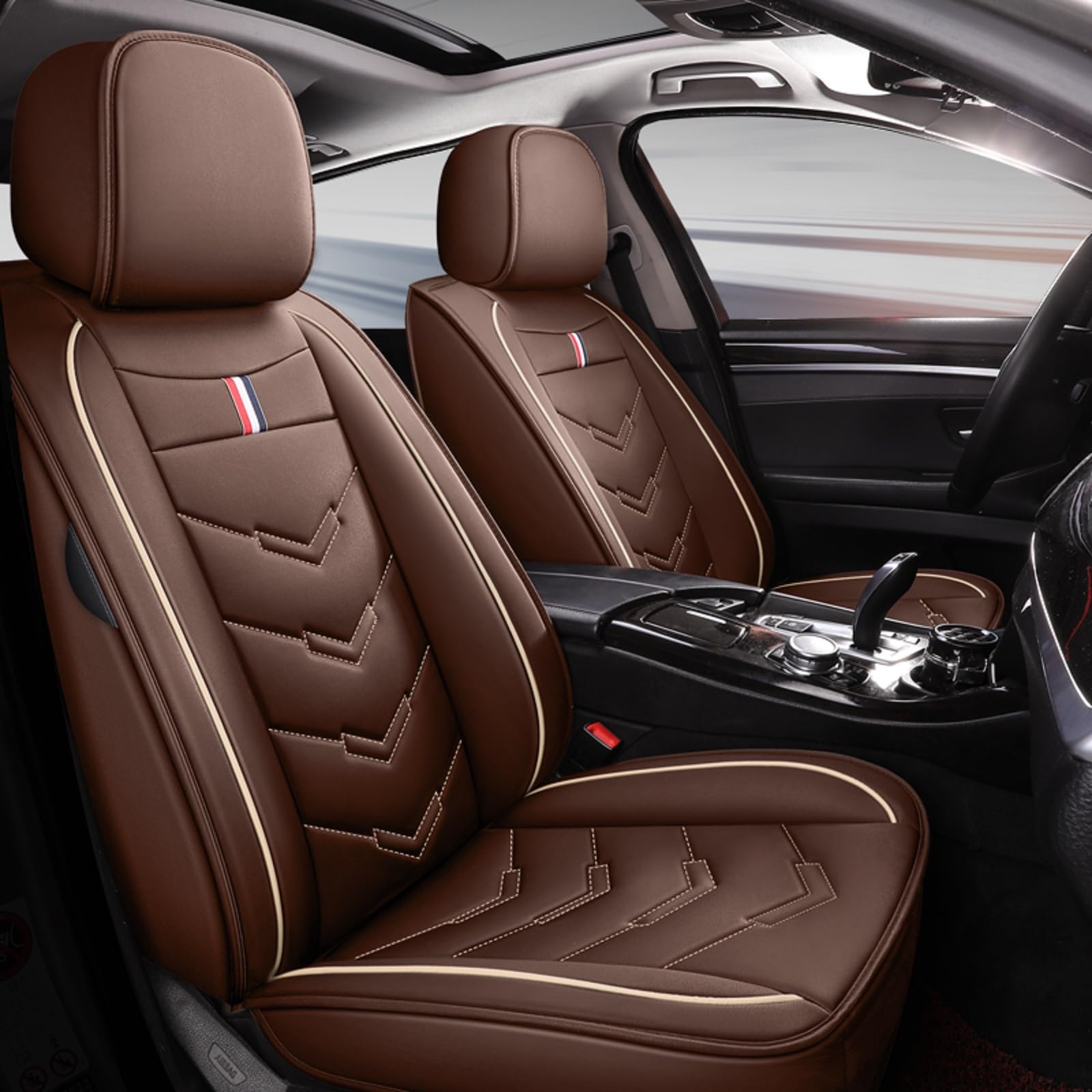 Schonbezüge Für Autositze Für VW ID.3 ID3 Pro/S/Pure/Pro Performance Id 3 2021-2025, Autositzbezüge Universell, Autositzbezug Leder, 5 Sitze,Wasserdichtes，Atmungsaktives, Verschleißfestes(Brown) von Generic