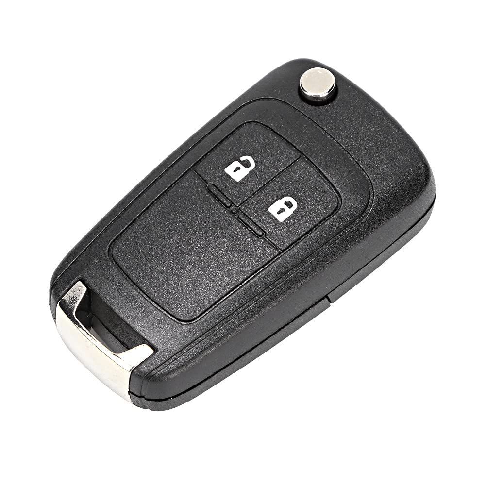 Schwarzer Zwei-Tasten-Flip-Auto-Schlüsselanhänger Als Ersatz für Opel – Langlebiges ABS-Material, Einfache Installation von Generic