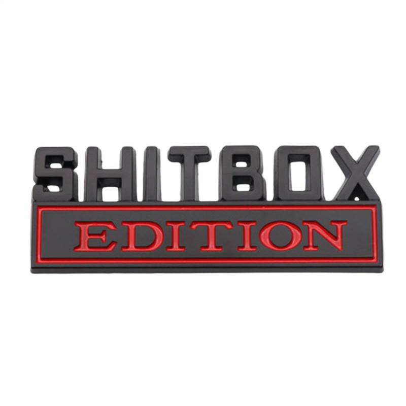 Shitbox-Emblem – Autoaufkleber mit 3D-Design | kreative Dekorationen, lustige Auto-Rückaufkleber, selbstklebend für Fahrzeuge, Autos von Generic