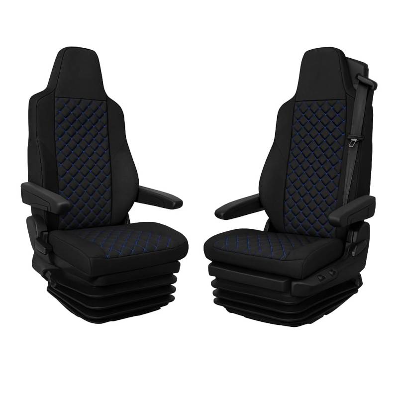 Sitzbezüge-Set für Man TGX TG3 ab 2020 (Schwarz mit blauen Nähten) von Generic