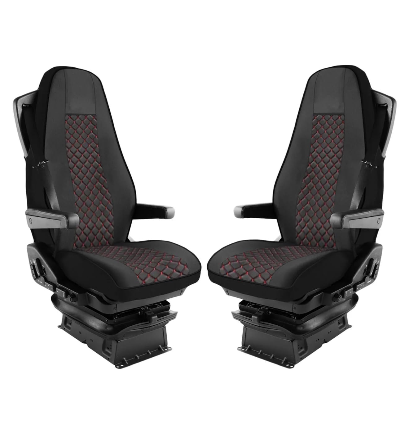 Sitzbezüge für Volvo FH4 FH5 (Schwarz mit roten Nähten) von Generic