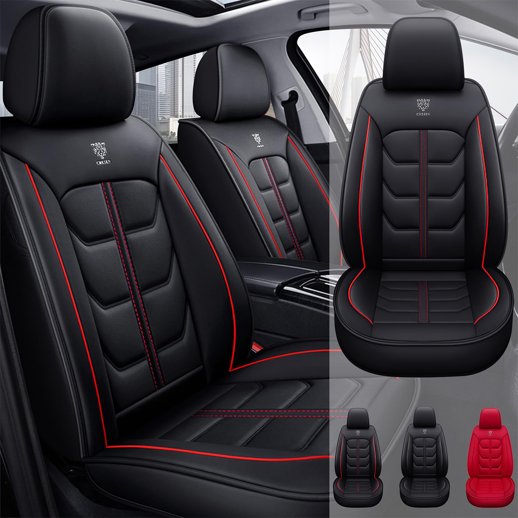 Sitzbezug Auto Vordersitze für Ford Edge 2006-2024, Autositzbezüge Leder, Autositzbezug Porosität Sitzbezüge Vorne Und Hinten Sitzschoner,All-Inclusive, Stilvolles Aussehen(Color:1,Size:Standed Front Sitzbezug Auto Vordersitze für Ford Edge 2006-2024, Autositzbezüge Leder, Autositzbezug Porosität Sitzbezüge Vorne Und Hinten Sitzschoner,All-Inclusive, Stilvolles Aussehen(Color:1,Size:Standed Front von Generic