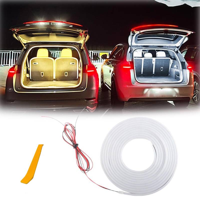 Smart Car Trunk Light Strip, Automatischer Sensor Tail Box Light Strip, Dynamische FließEnder Kofferraum-Lichtstreifen (Warm, 4M) von Generic
