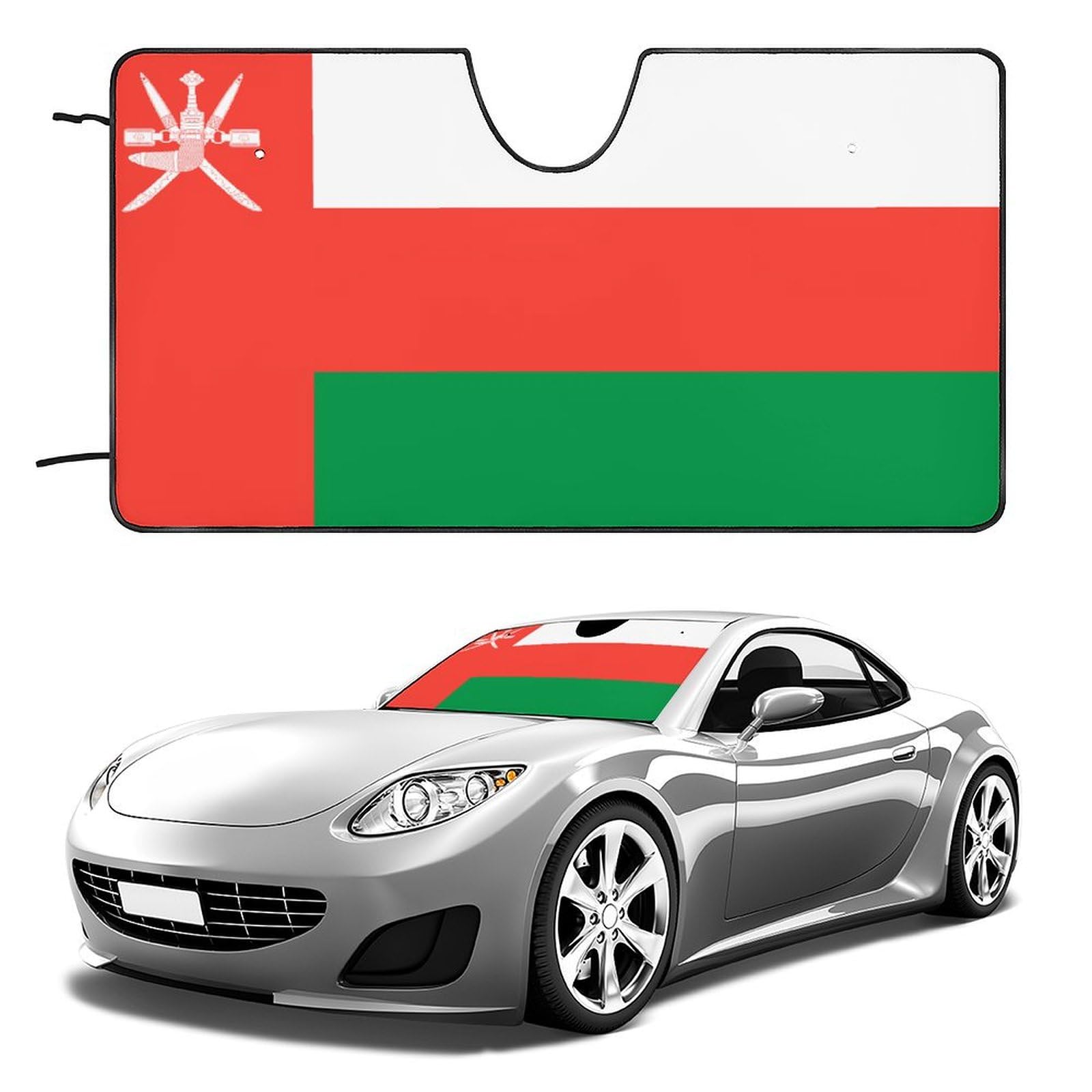 Sonnenschutz für die Windschutzscheibe des Autos,Motiv Oman-Flagge,Oxford-Aluminiumfolie,Schaumstoff,faltbar und leicht-Sparen Sie beim Parken im Sommer Energie für die Klimaanlage Sonnenschutz für die Windschutzscheibe des Autos,Motiv Oman-Flagge,Oxford-Aluminiumfolie,Schaumstoff,faltbar und leicht-Sparen Sie beim Parken im Sommer Energie für die Klimaanlage von Generic